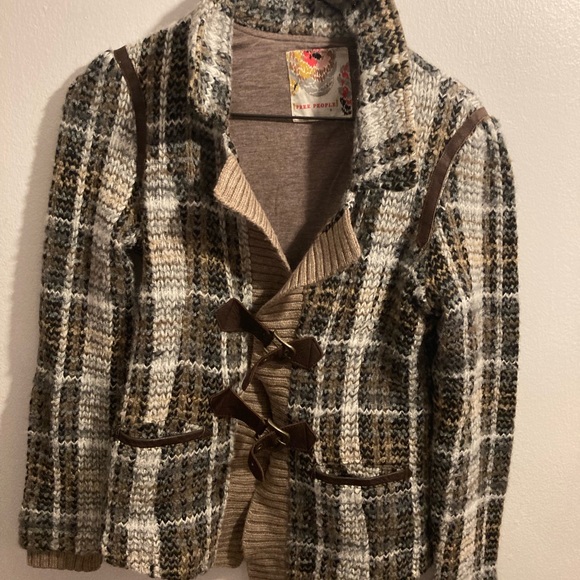 Free People Sweaters - Y2k FREE PEOPLE PLAID SWEATER WITH BUCKLES